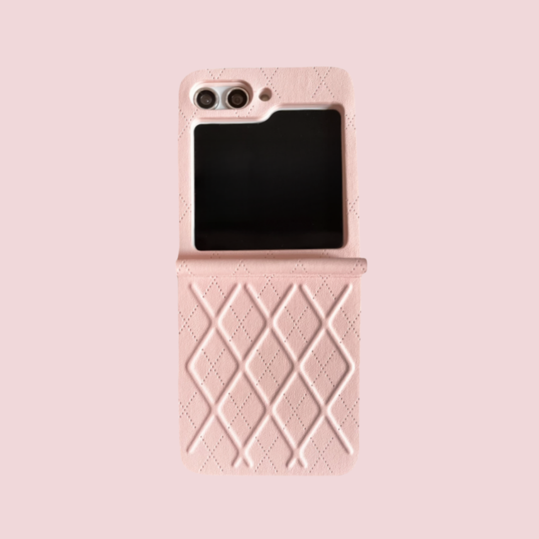 Pink Cherry Bear Leather  Samsung Galaxy Z Flip Series  Case