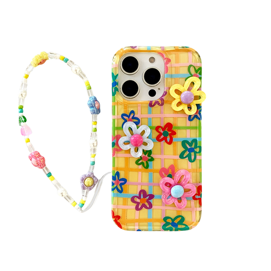 Dopamine Gingham Floral iPhone Case
