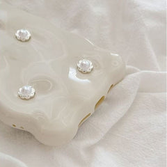 Creamy White Pearl Floral Phone Case