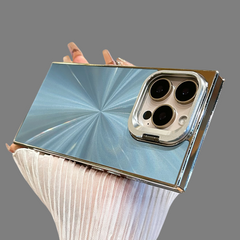 Square Aurora Shining Electroplating Stand iPhone Case
