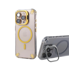 Four Corners Anti-Drop Stand Transparent Magnetic iPhone Case