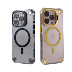Four Corners Anti-Drop Stand Transparent Magnetic iPhone Case