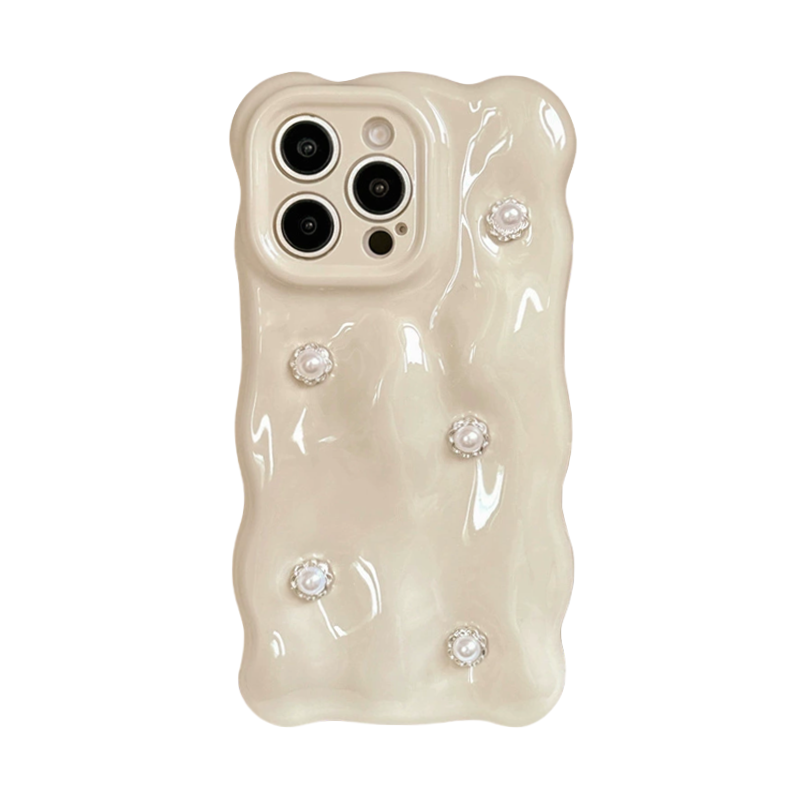 Creamy White Pearl Floral Phone Case